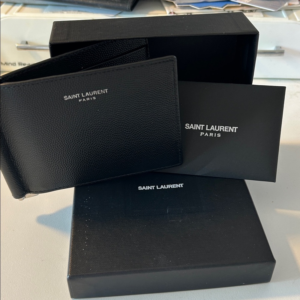 RETAILS FOR $450!! Saint Laurent Black Textured Wallet (Men’s)